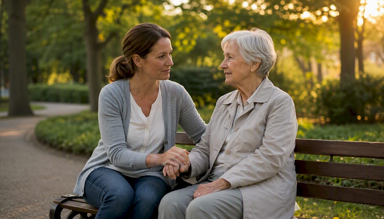 Representative holding patient's wrist