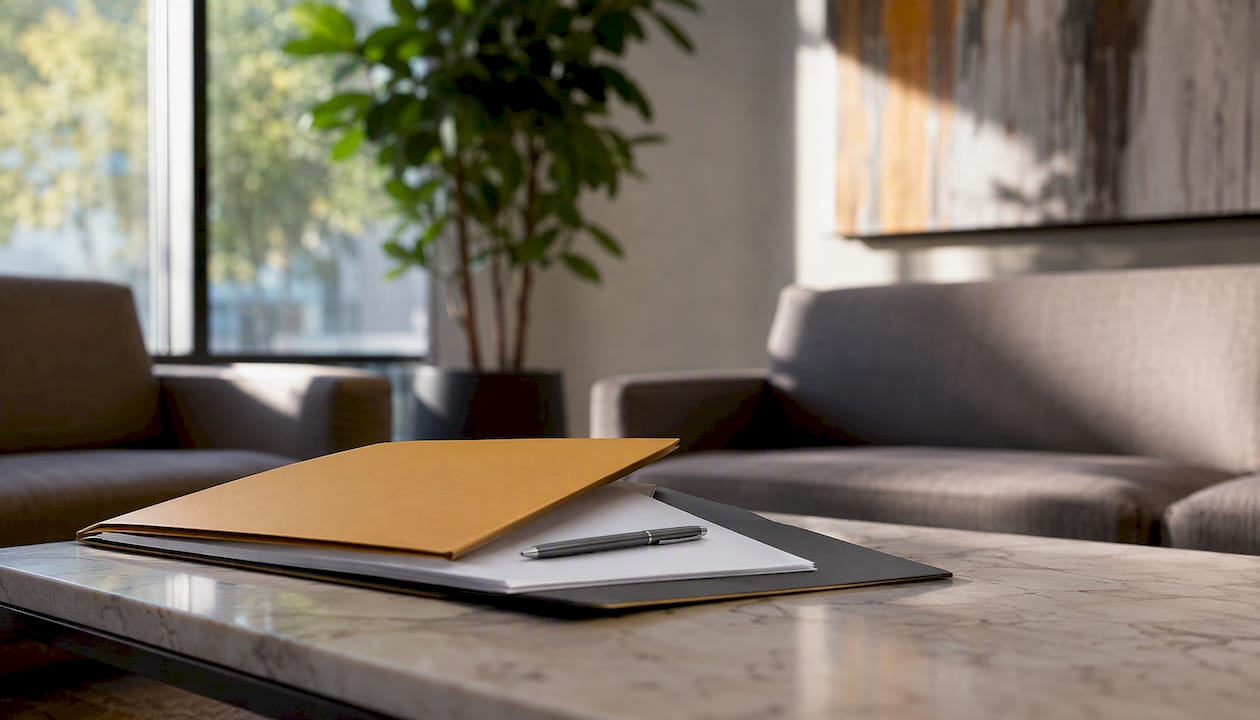 Clinical trial insurance paperwork on desk
