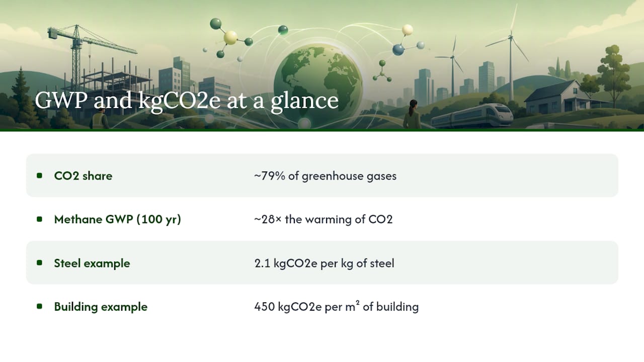 Understanding GWP, kgCO2e, and Why Units Matter — overview diagram