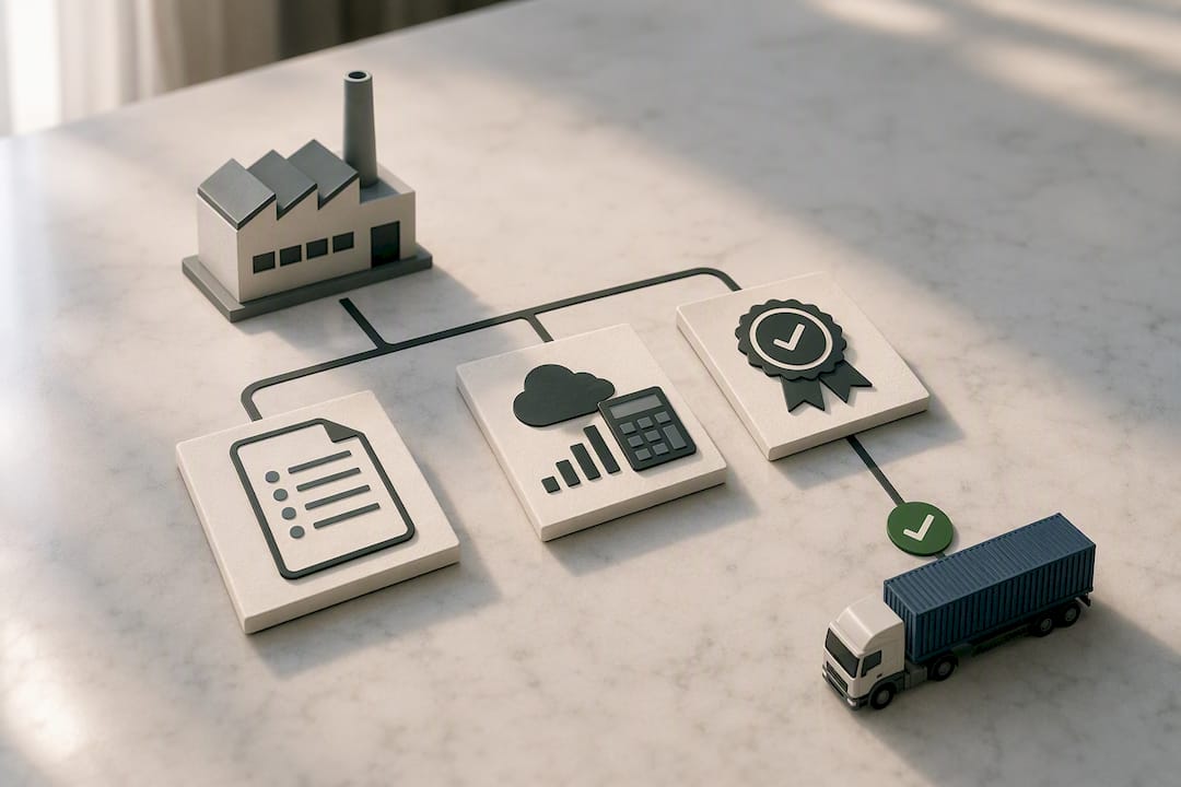 Supplier emissions evidence verification chain