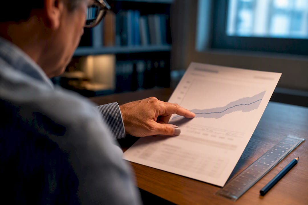 Analyst reviewing clinical trial outcome data