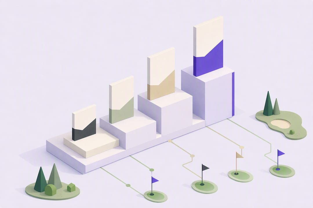 Tiered geometric golf sponsorship package illustration