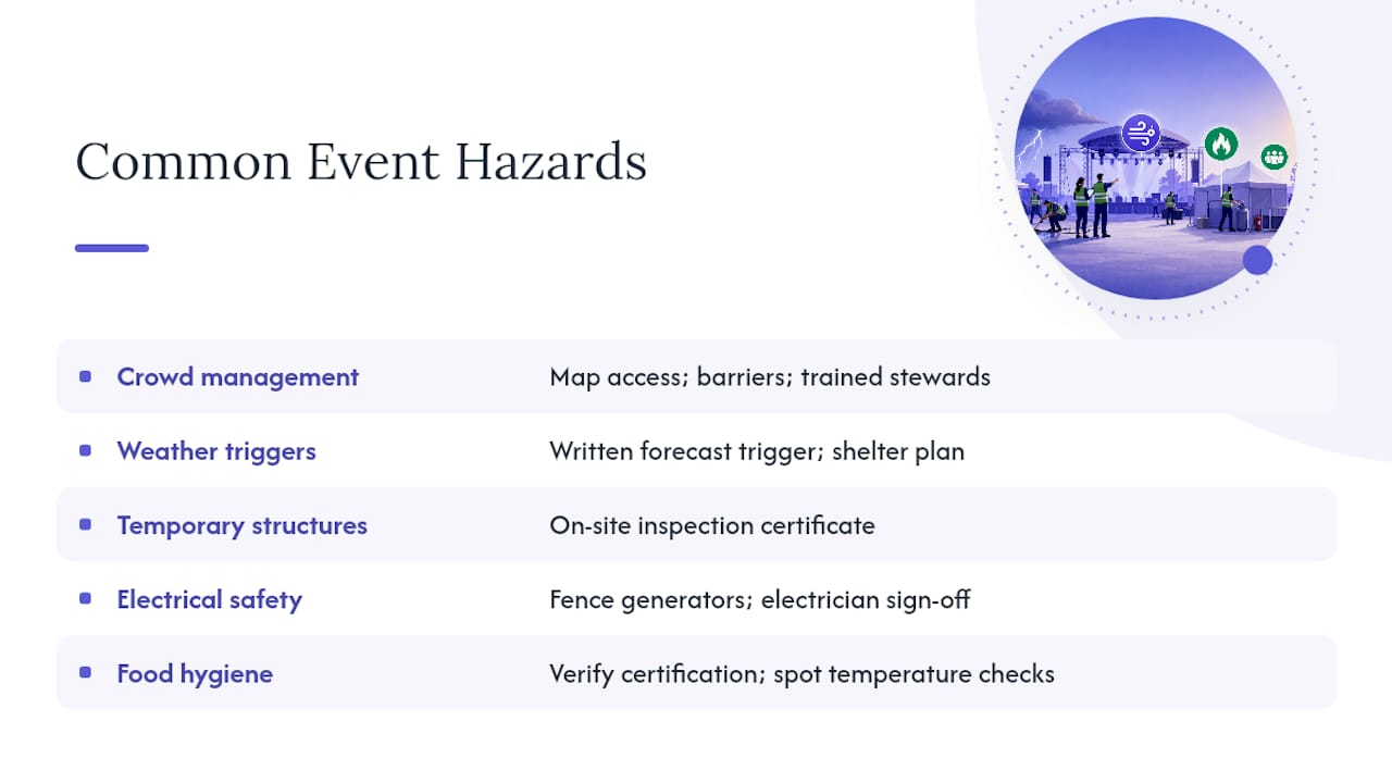 What Are the Most Common Event Hazards and How Do You Control Them? — overview diagram