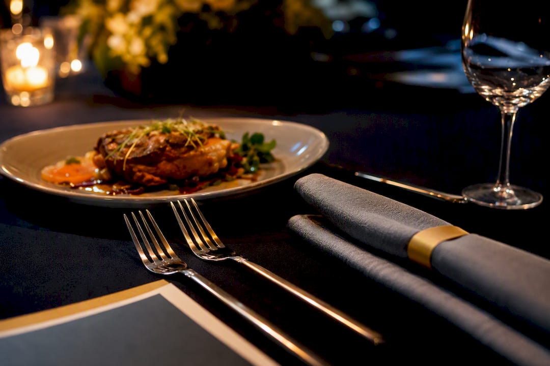 Charity gala dinner place setting