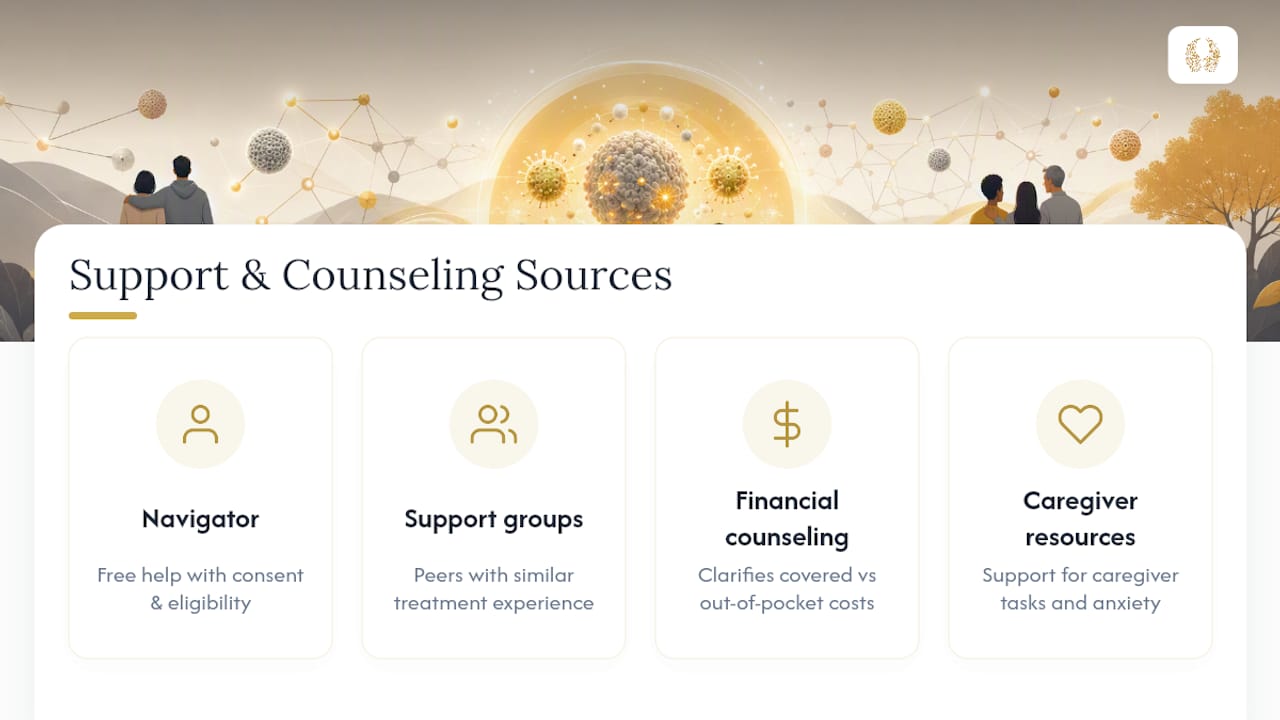 Where Can You Find Support and Counseling for OV Therapy Decisions? — overview diagram