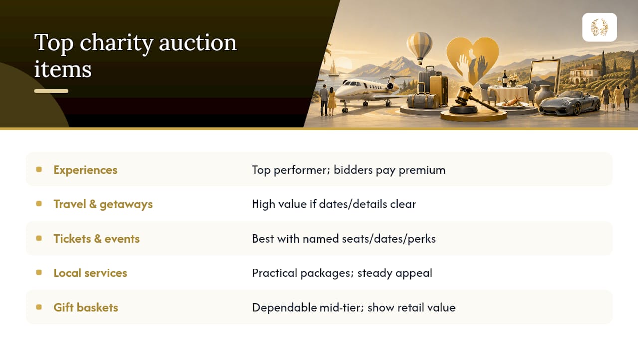 What Are the Best Charity Auction Items to Sell? — overview diagram