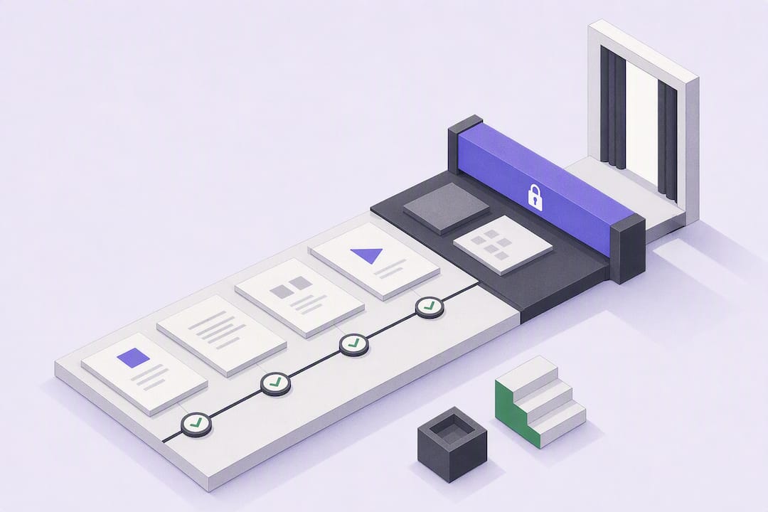 Isometric locked event timeline illustration
