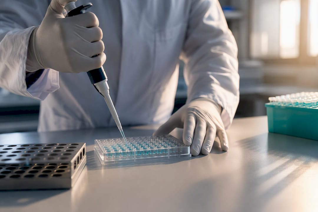 Researcher preparing targeted therapy assay