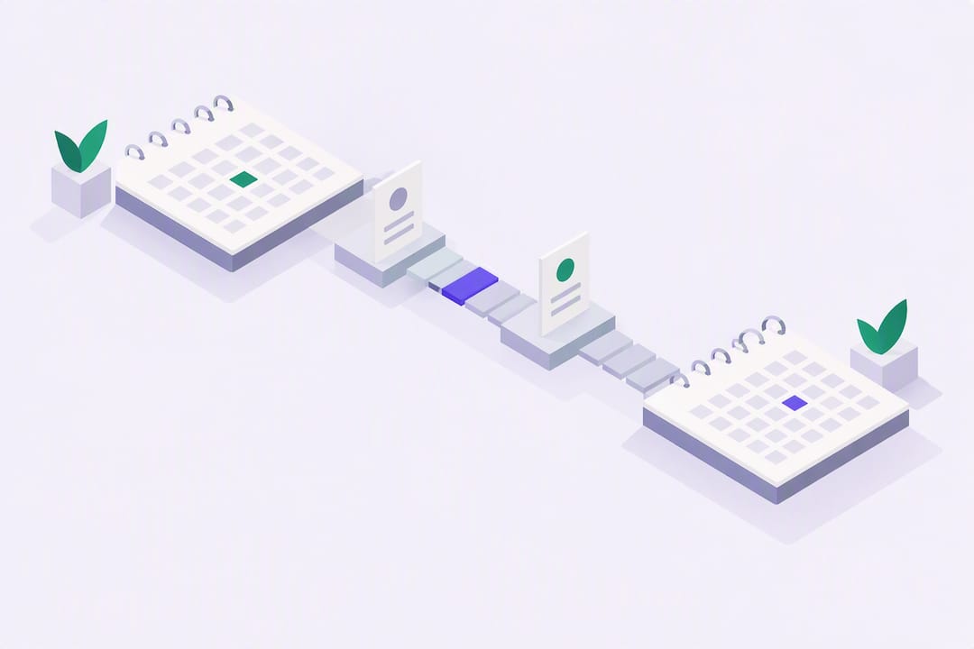 Isometric RSVP reminder timeline title card