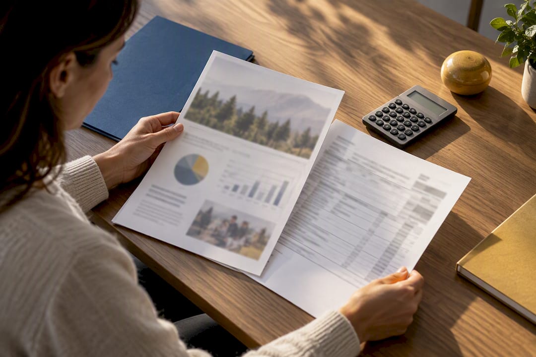 Donor reviewing charity financial records