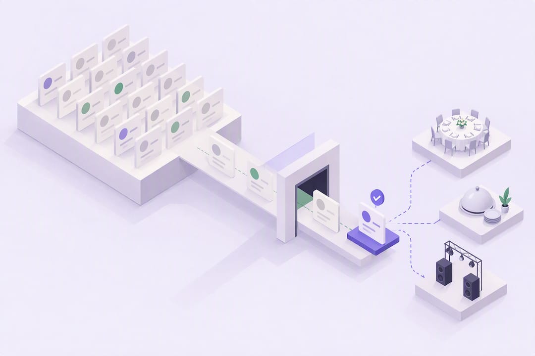 Isometric RSVP tracking workflow title card