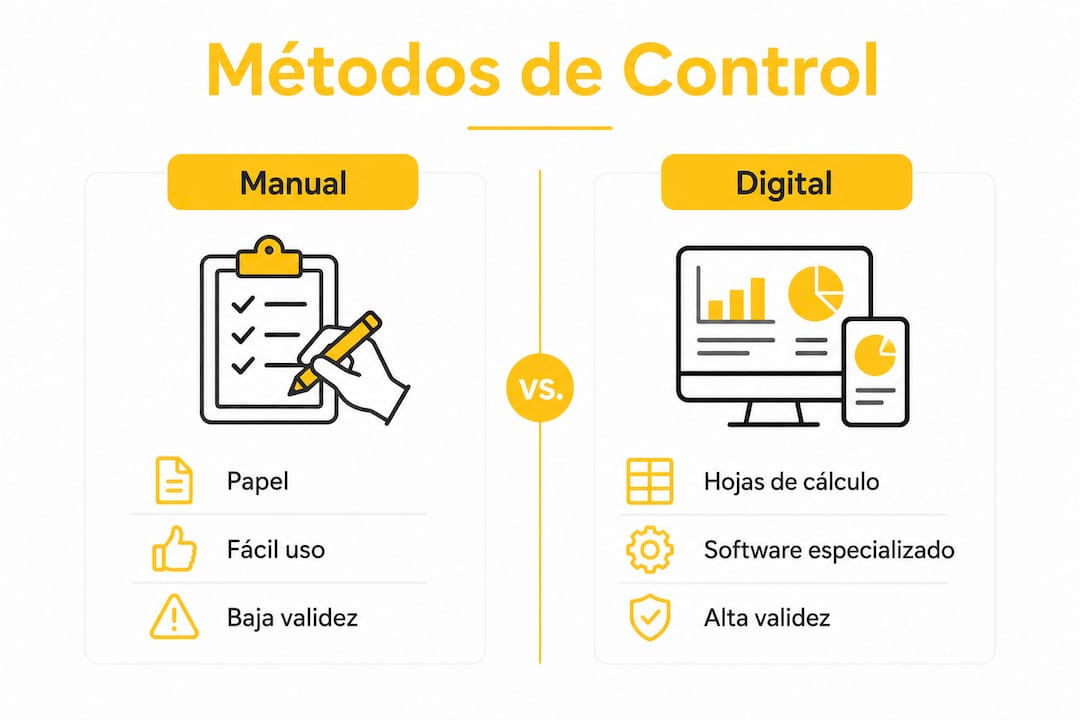Infografía que muestra las diferencias entre el registro de jornada tradicional y el control horario digital