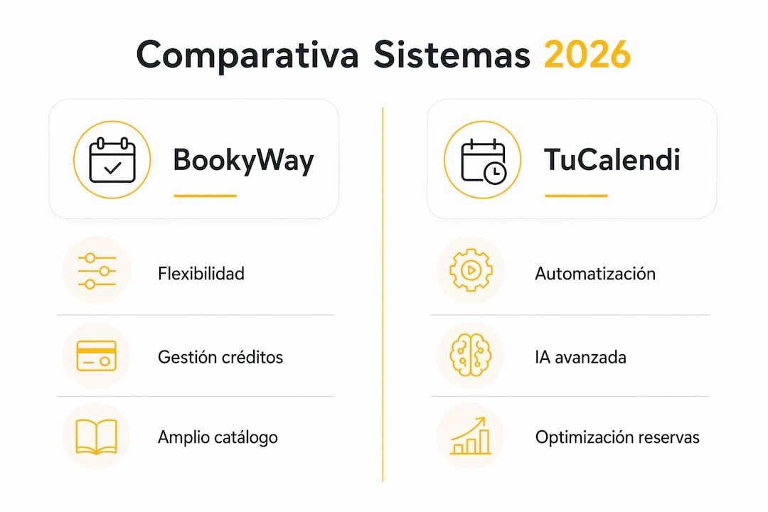 Infografía: comparación entre BookyWay y TuCalendi