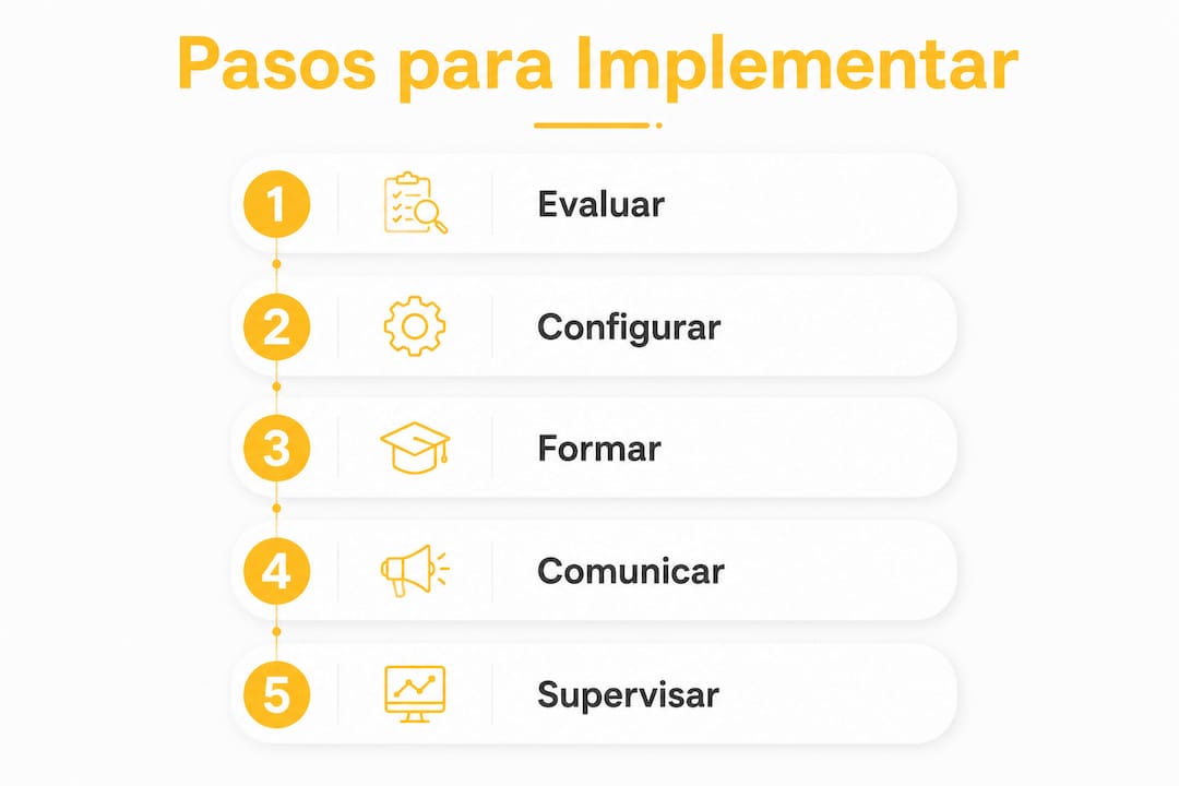 Infografía: guía práctica para poner en marcha el control de horarios paso a paso