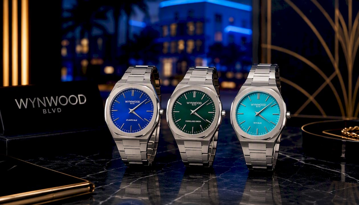 Atlantic Blue Stainless Steel Automatic Watch – Miami Inspired | WYNWOOD BLVD