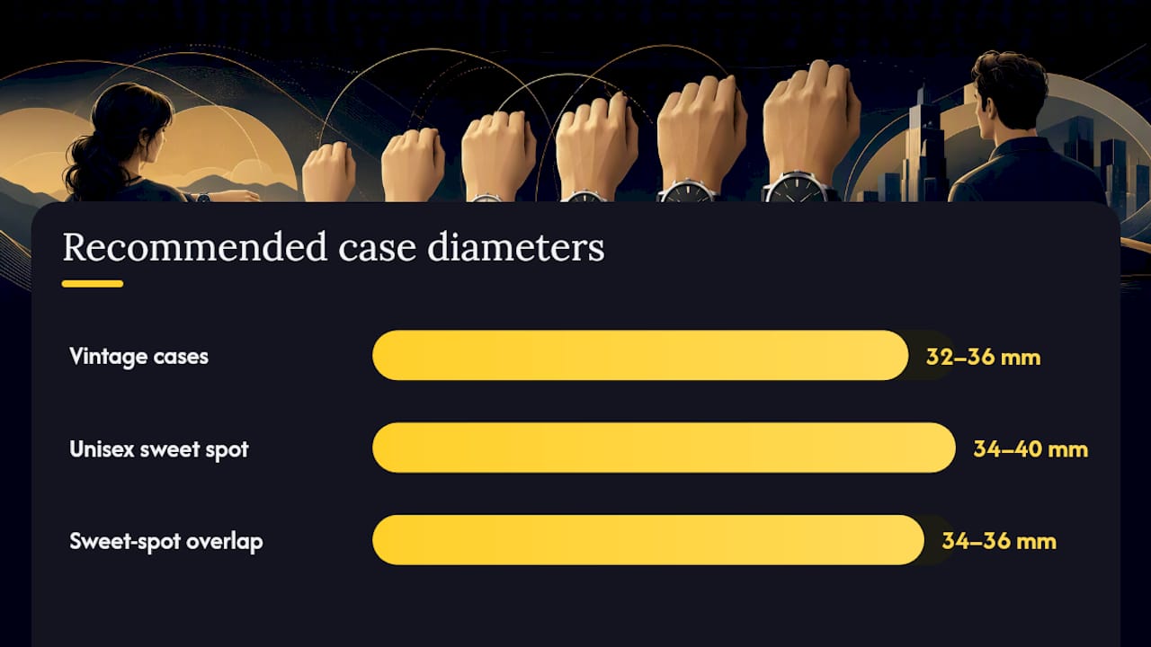 Wrist Size to Watch Size Chart for Unisex Fit — overview diagram