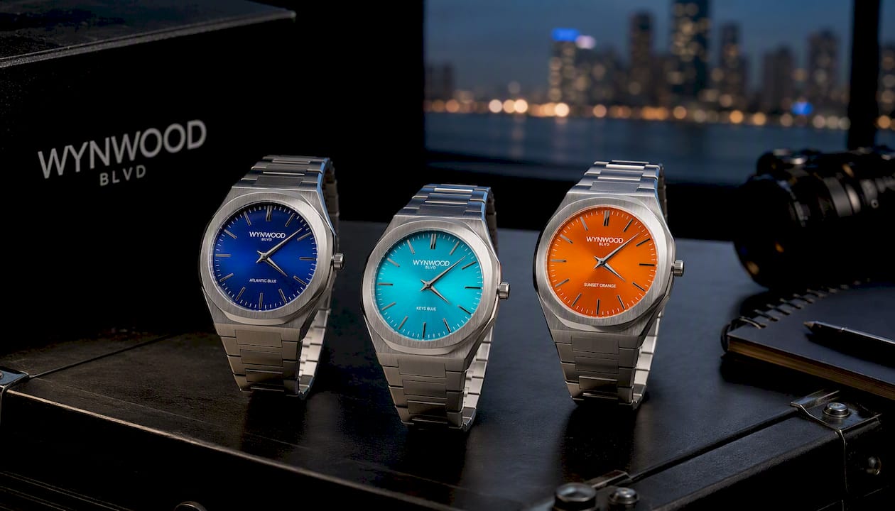 Atlantic Blue Stainless Steel Automatic Watch – Miami Inspired | WYNWOOD BLVD