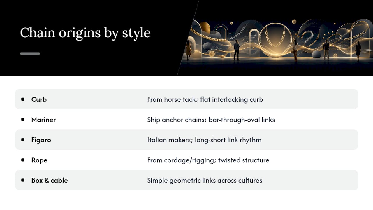 Where These Chain Styles Actually Came From — overview diagram