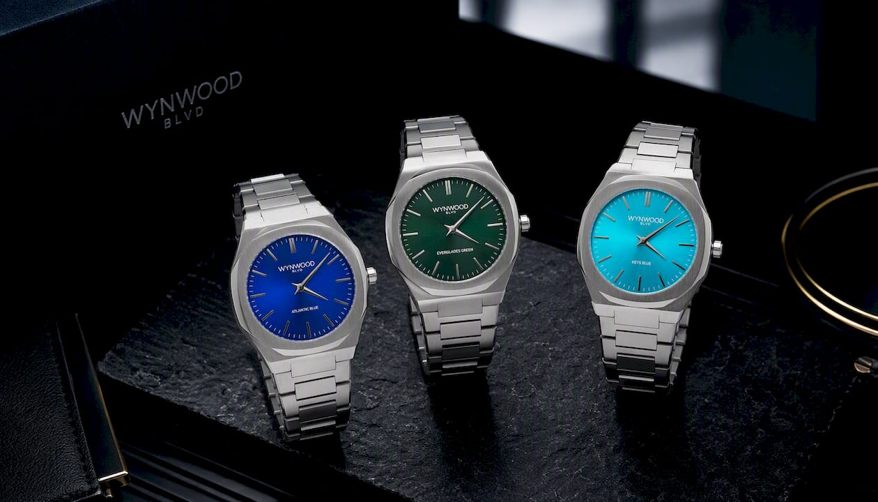 Atlantic Blue Stainless Steel Automatic Watch – Miami Inspired | WYNWOOD BLVD