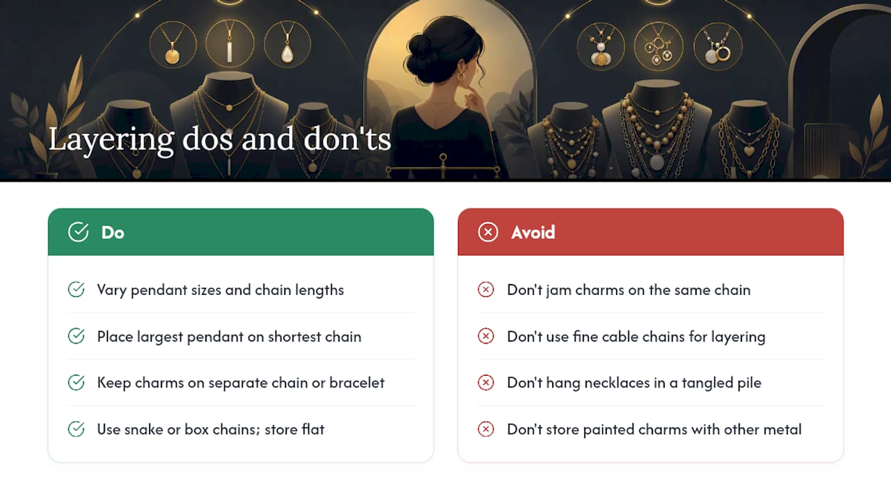 Styling Rules: Layering Pendants and Charms Without the Tangle — overview diagram