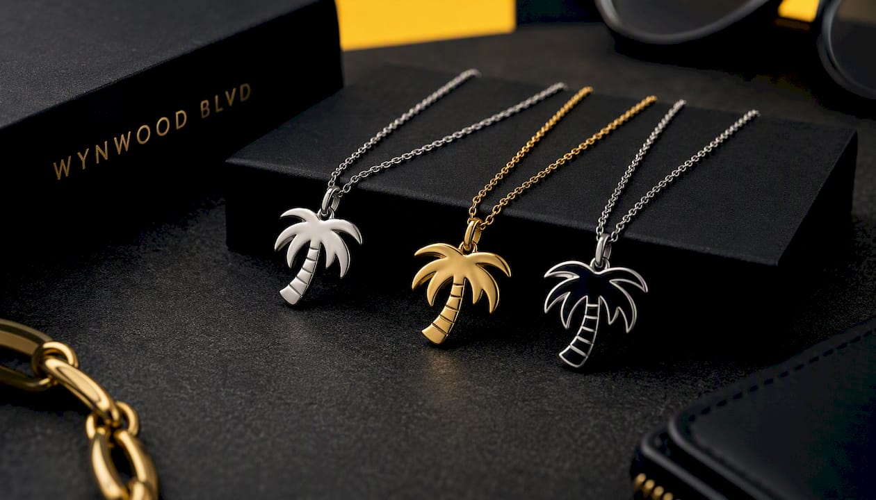 WYNWOOD BLVD Palm Tree Charm – Silver Classic | Stainless Steel Minimal Pendant