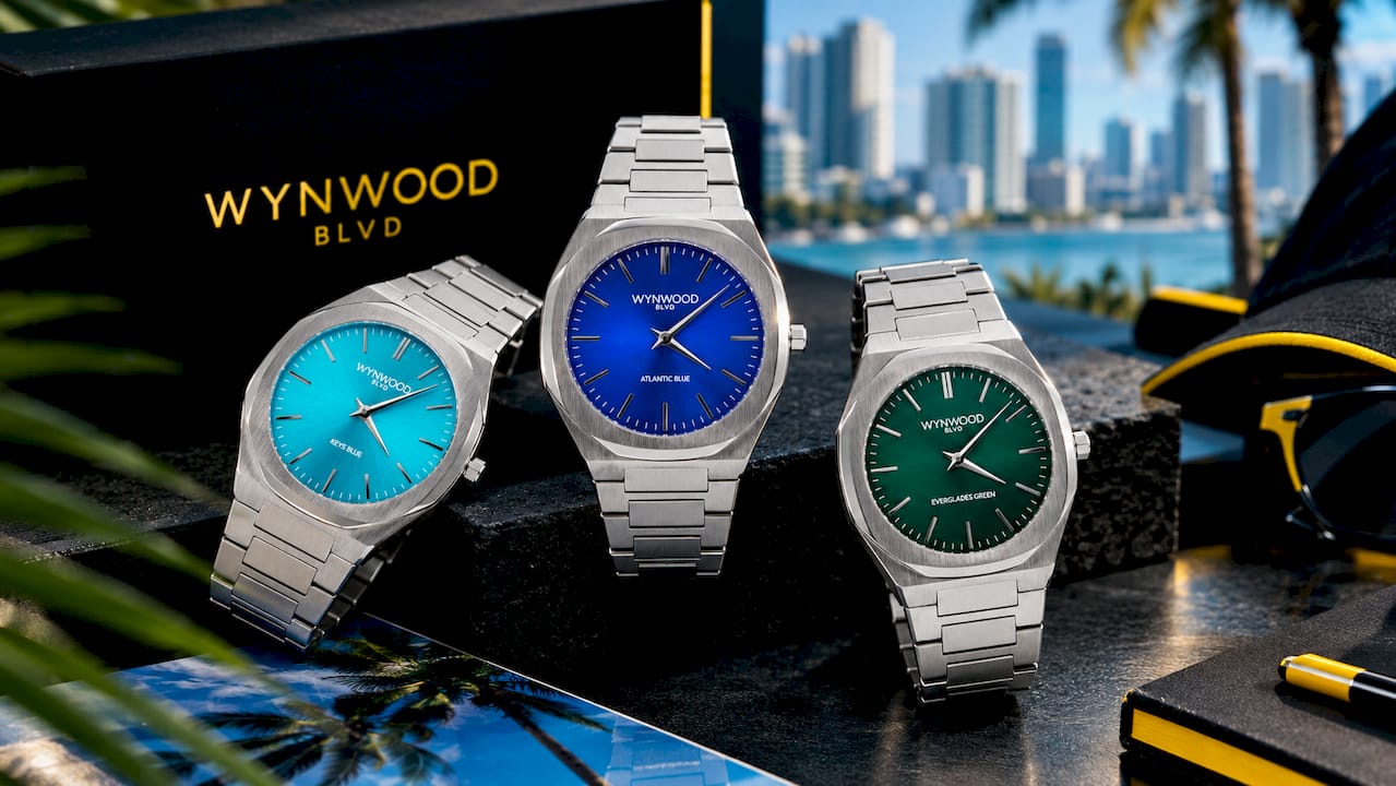 Keys Blue Miami Inspired Watch | Automatic Stainless Steel Watch | WYNWOOD BLVD
