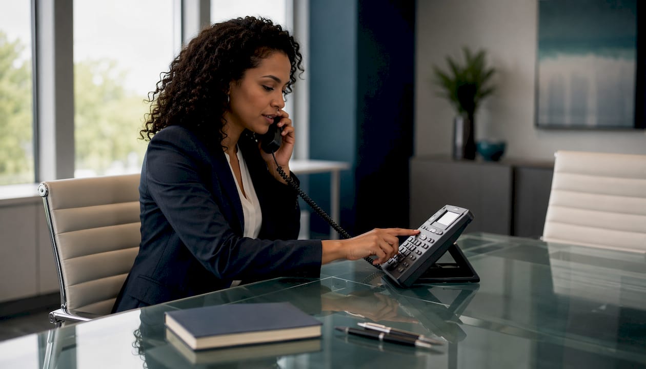 Hands dialing phone keypad for three-way call
