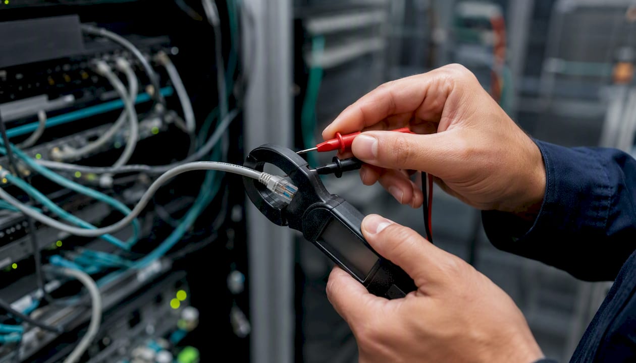 Testing PoE voltage on Ethernet cable