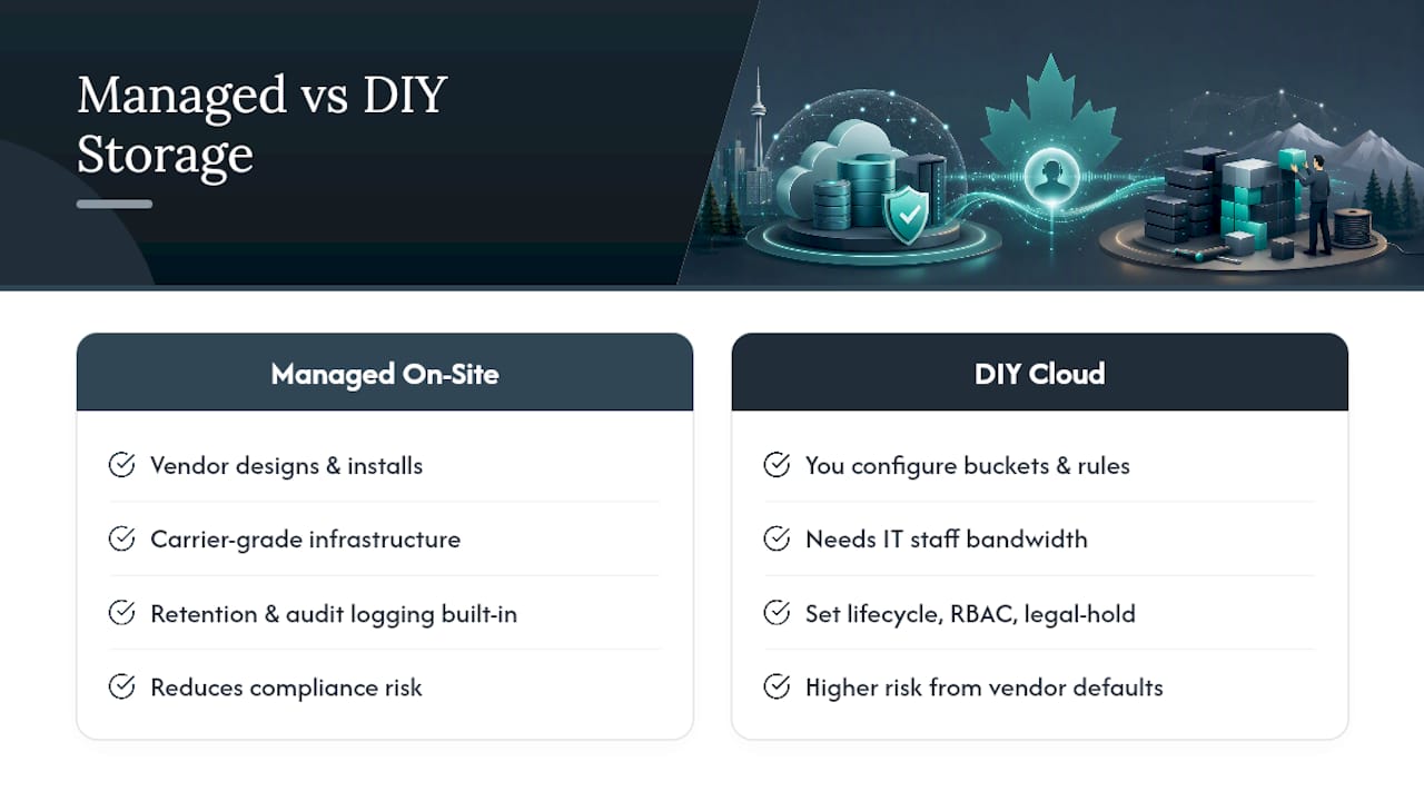 When a Managed On-Site System Beats DIY Cloud Storage — overview diagram