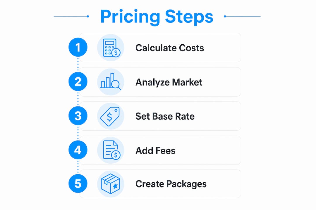Infographic showing pet sitting pricing steps