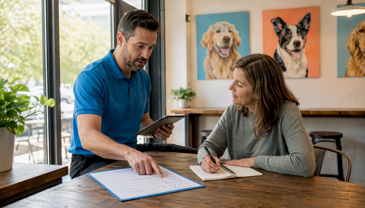 Coach guiding pet care business owner