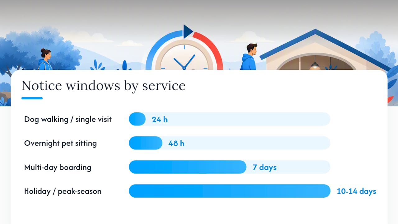 Diagram comparing cancellation policies by service type