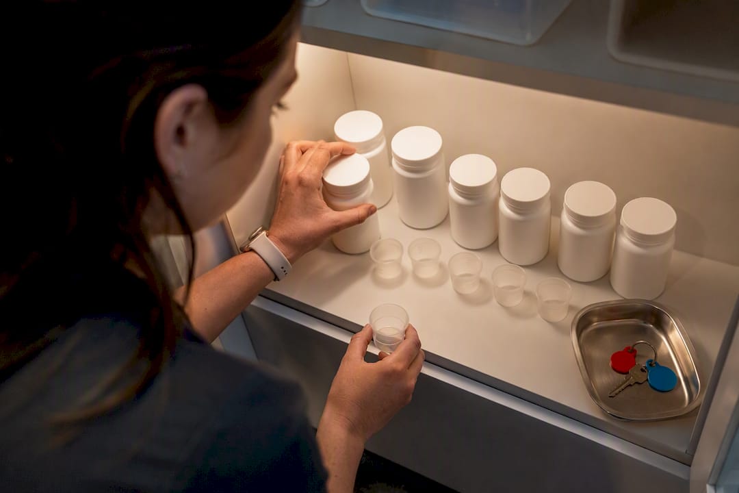 Staff reconciling daycare medication inventory