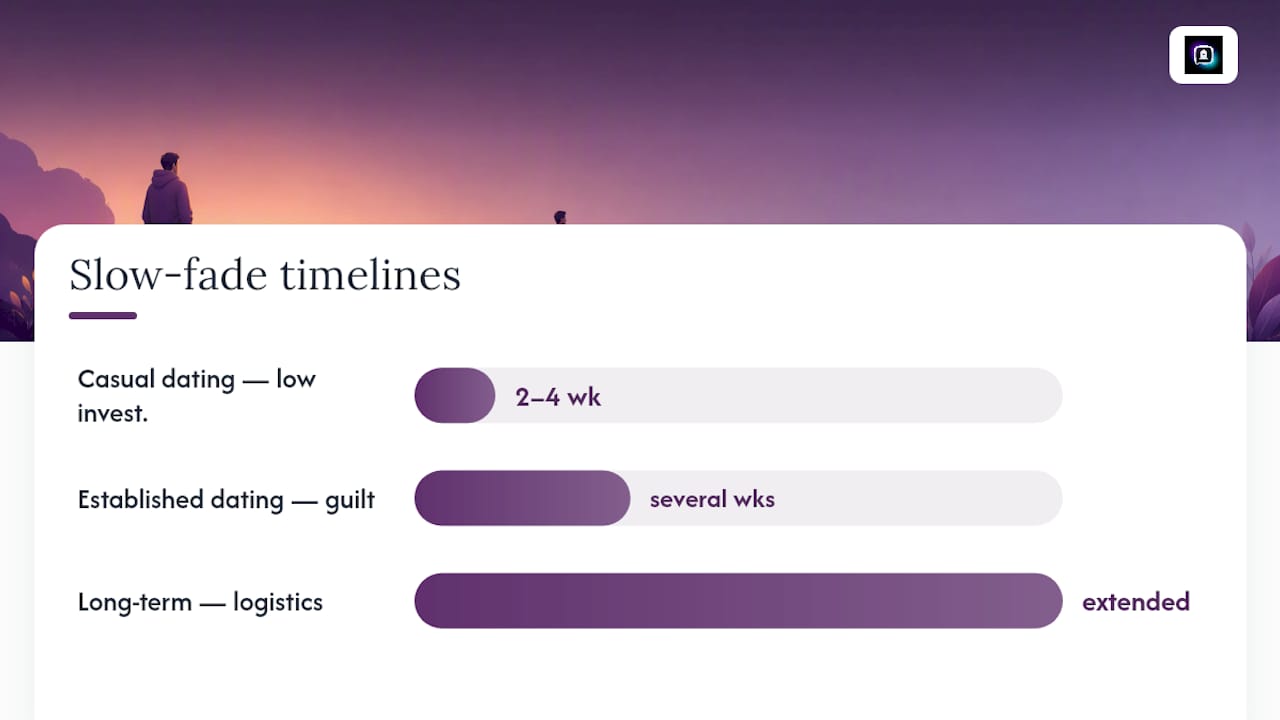 Diagram showing slow fade timelines by relationship type