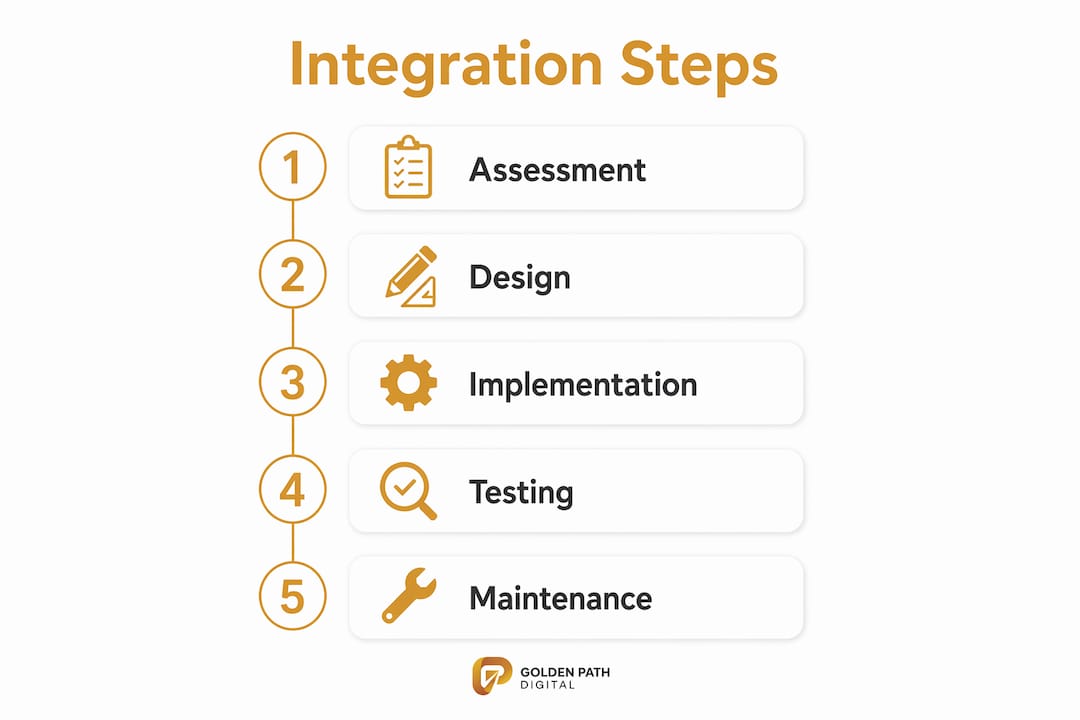 Infographic showing five step integration process