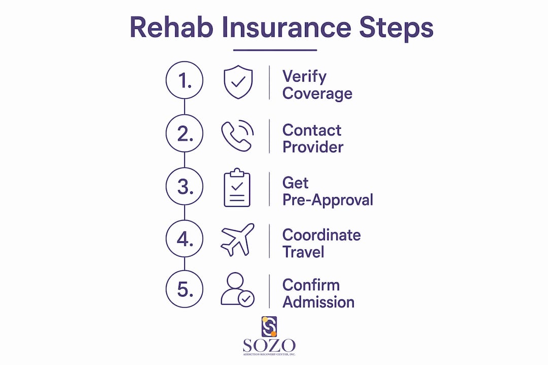 Infographic showing insurance verification and admission steps