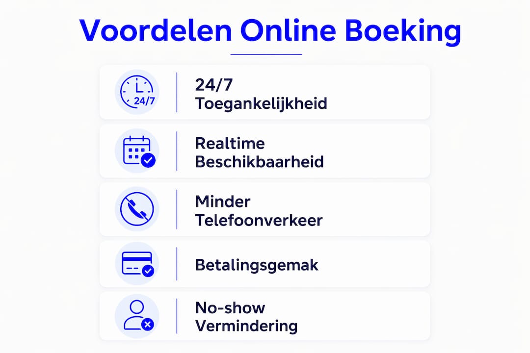 Infographic: De voordelen van online reserveren voor recreatiebedrijven op een rij