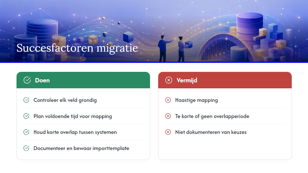 Wat maakt een migratie in de praktijk succesvol? — overview diagram
