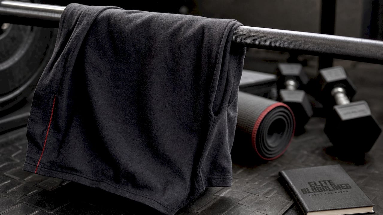 Close-up of metal gym shirt fabric detail