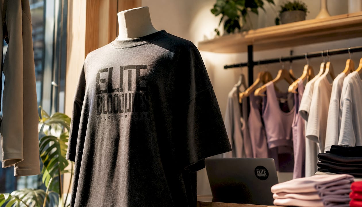 Mannequin displaying oversized heavyweight gym t-shirt