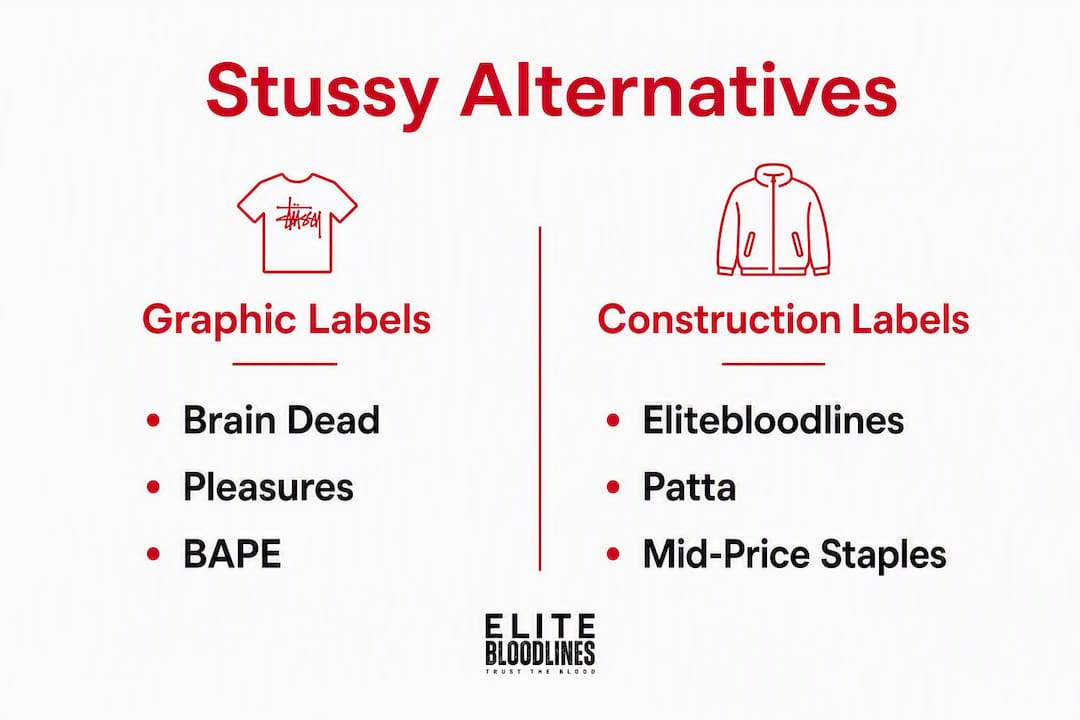Infographic comparing graphic vs construction streetwear brands