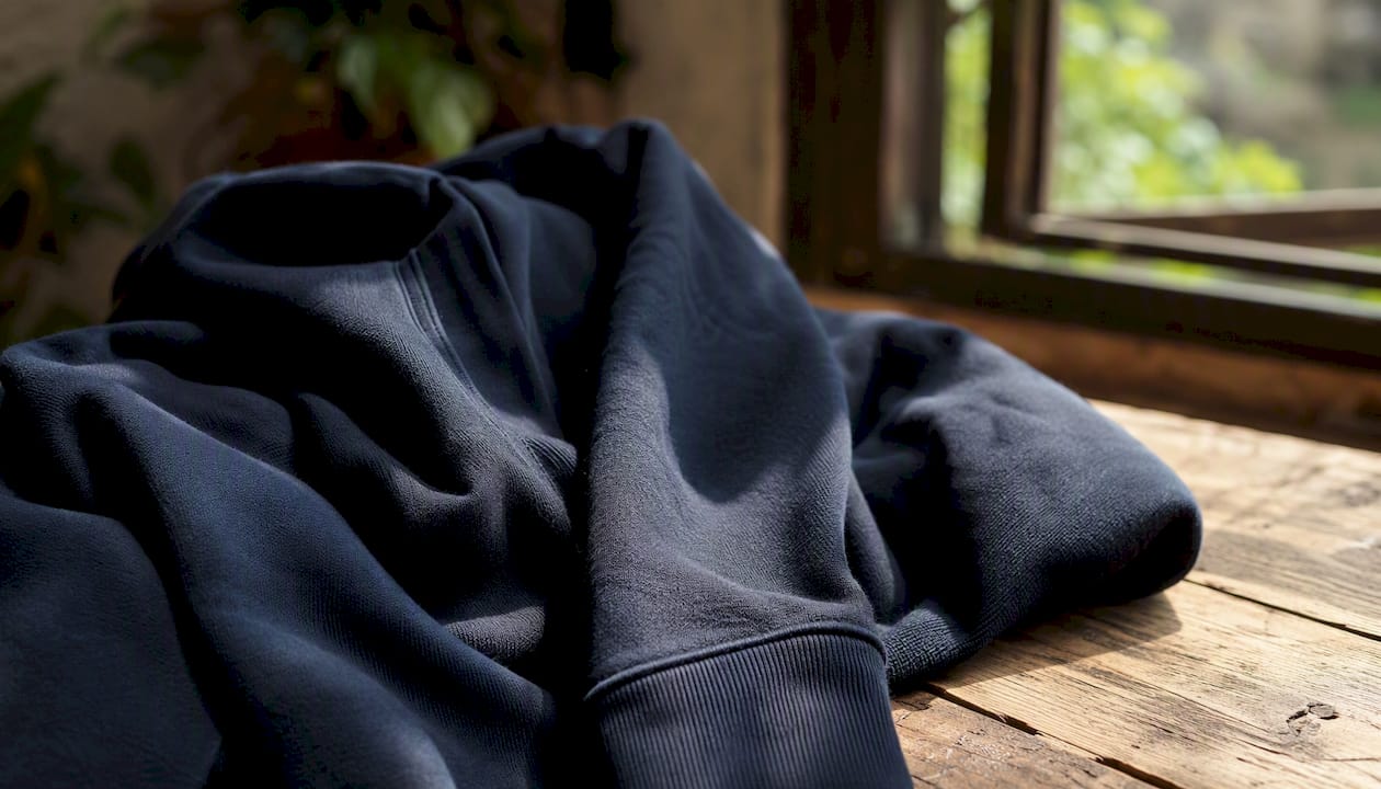 Close-up cotton hoodie fabric texture
