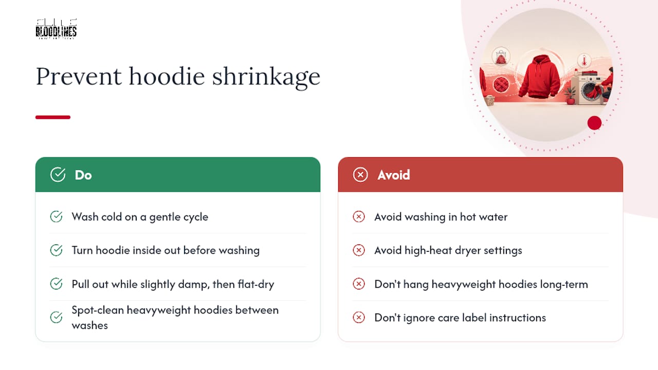 How to stop your hoodie from shrinking again — overview diagram