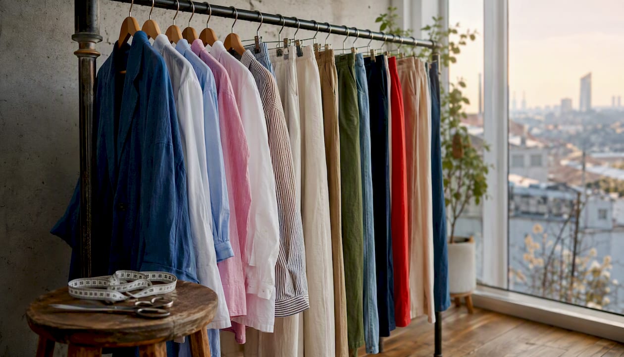 Textile samples for capsule wardrobe