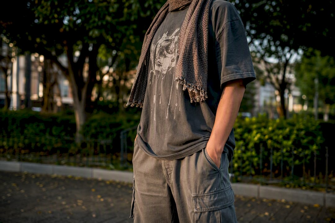 Heavyweight graphic tee streetwear outfit detail