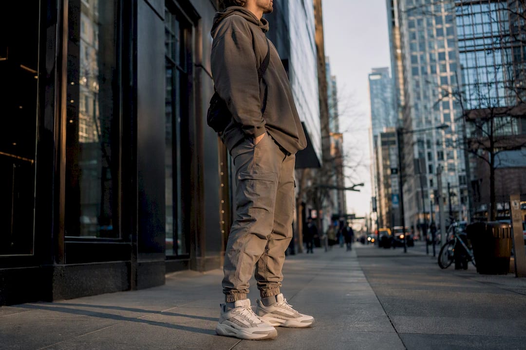 Oversized hoodie and tapered cargo pants outfit