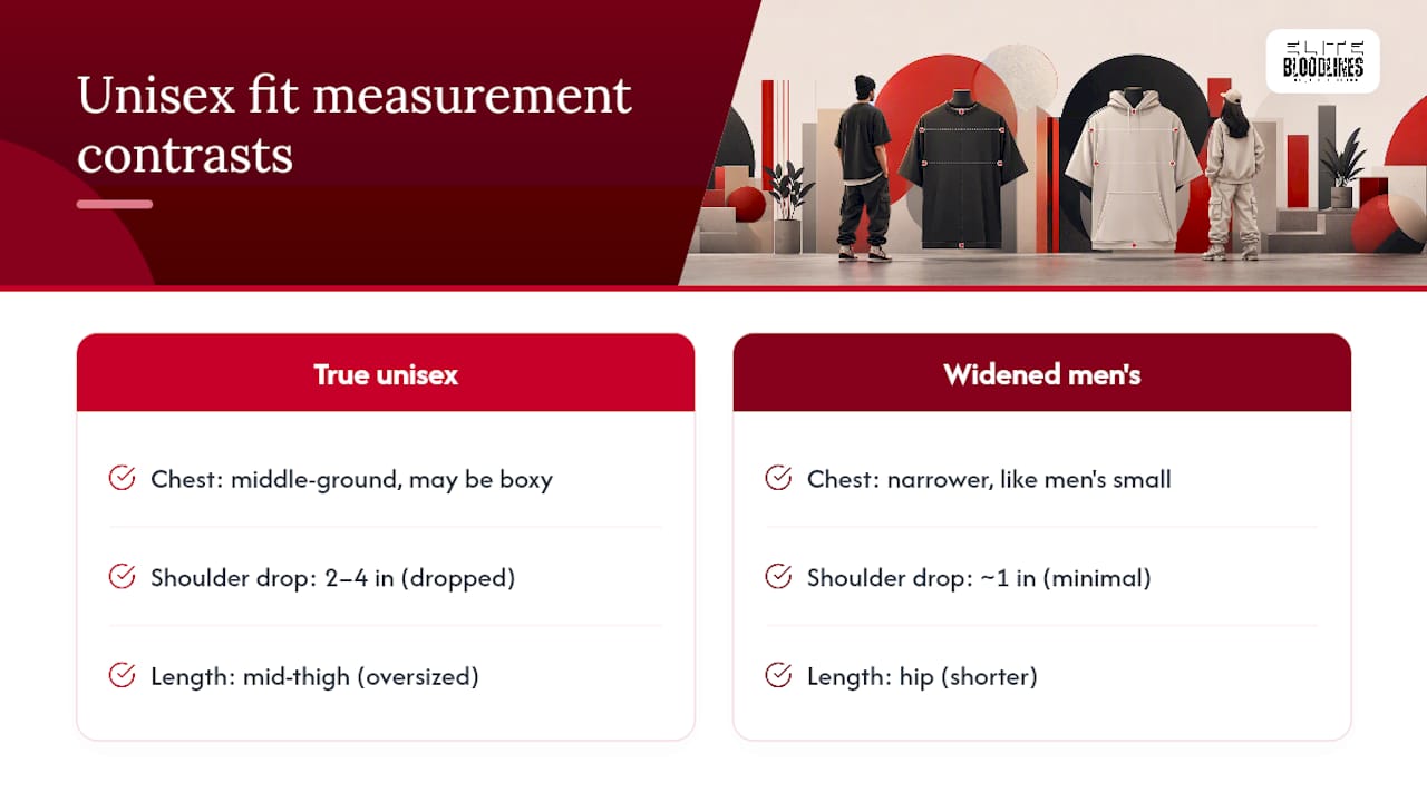 Diagram of three garment measurement points