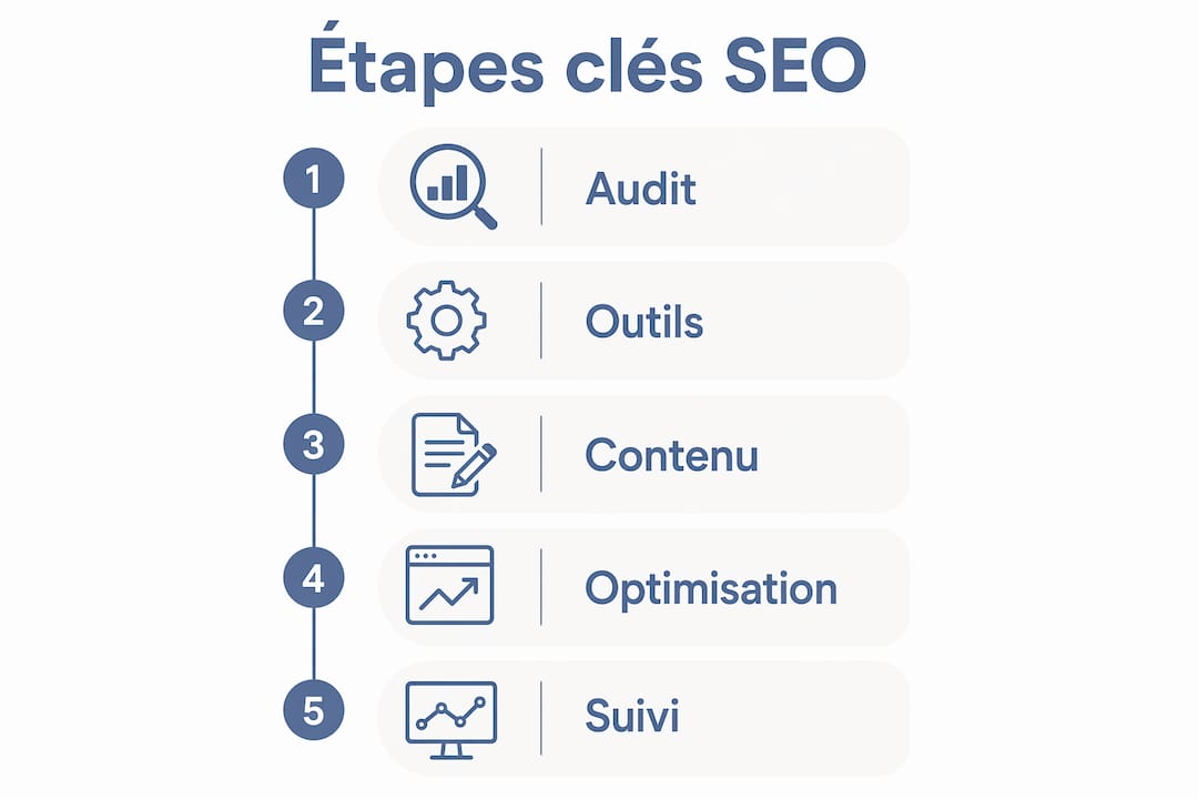 Infographie : les étapes incontournables pour booster votre référencement naturel