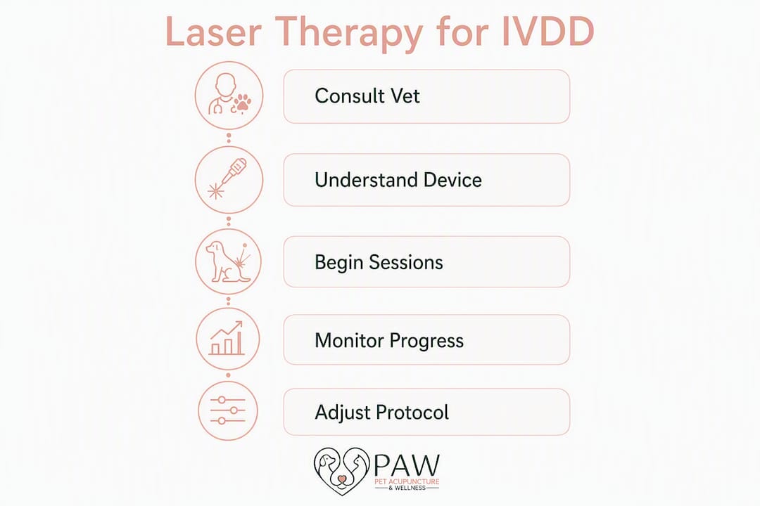 Infographic showing step-by-step laser therapy process