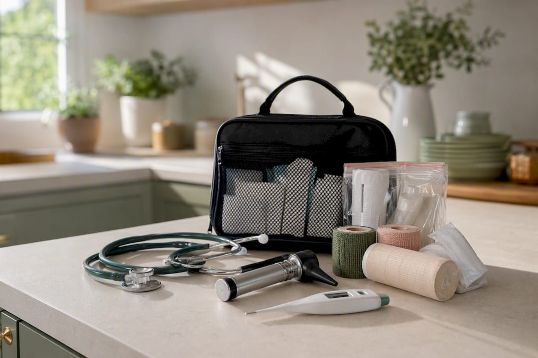 Portable nursing kit with veterinary tools